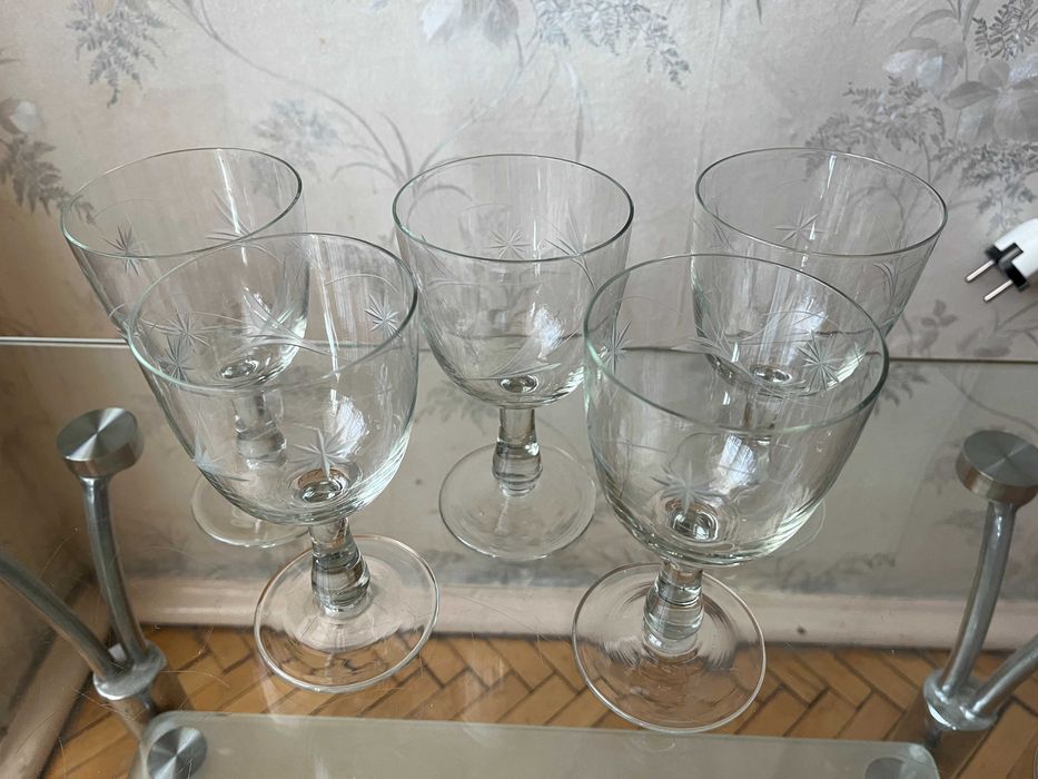 Хрустальные бокалы, рюмки,  СССР.