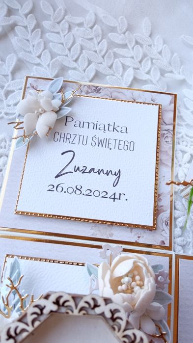 Exploding box premium na Chrzest Pamiątka Chrztu Świętego uniwersalna