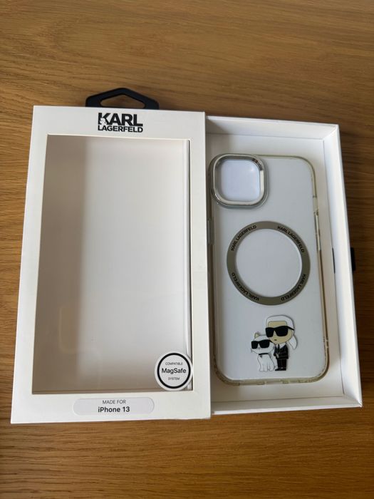 iPhone 13 256GB (90%)+kabel+słuchawki + 2 etui: Apple i Karl Lagerfeld