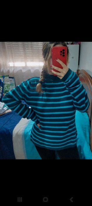 Camisola às riscas azuis tamanho M