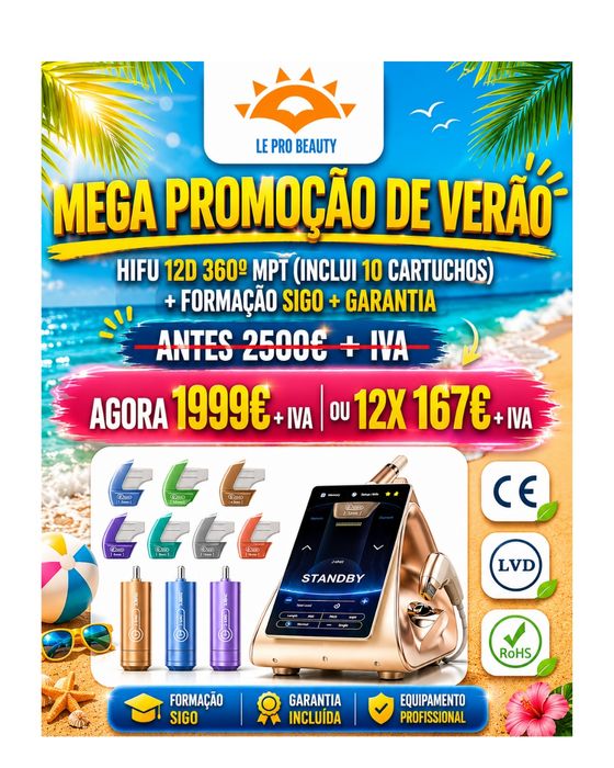 Hifu 12D MPT Portátil + 1 ano garantia + Curso Dgert