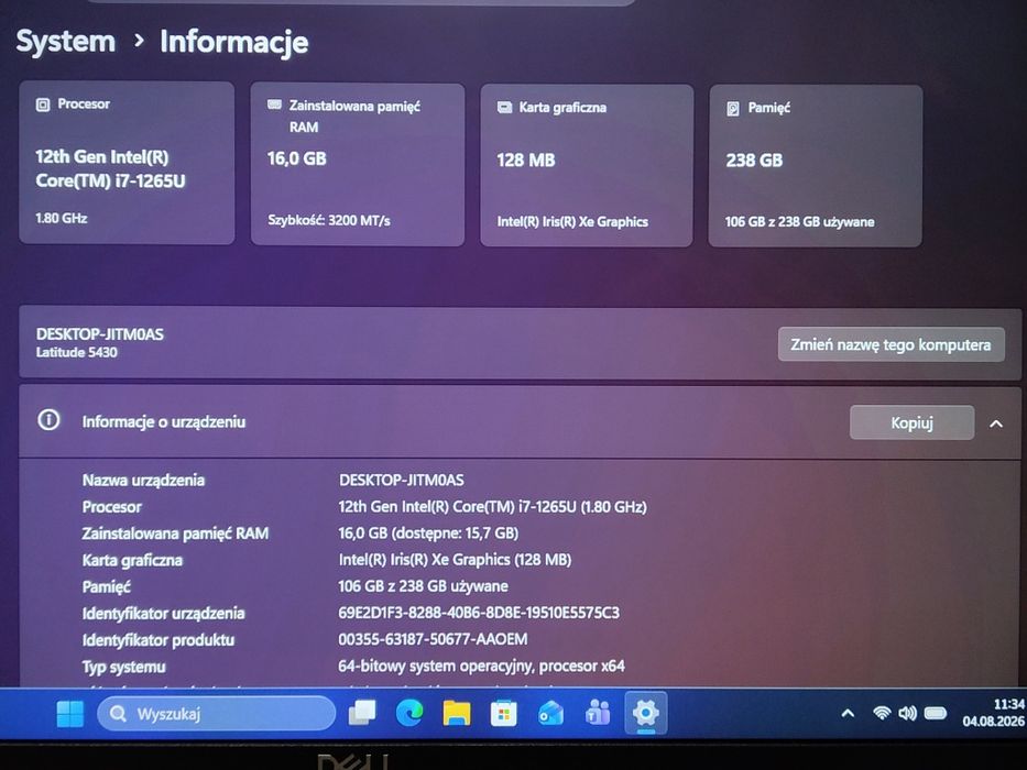 Dell Latitude 5430 | i7-1265U | 16GB | 256GB SSD | LTE (SIM) | Win 11 Pro