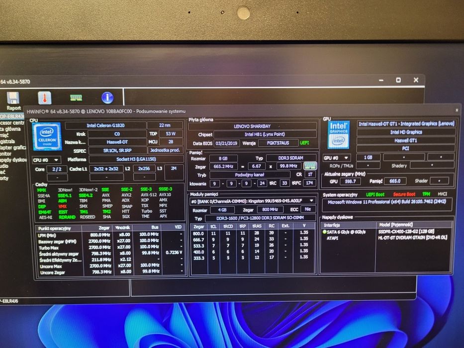 PeCeT AiO- 2x2.7GHz/ Ekran_22"/ 8GB_Ram/ SSD_128GB