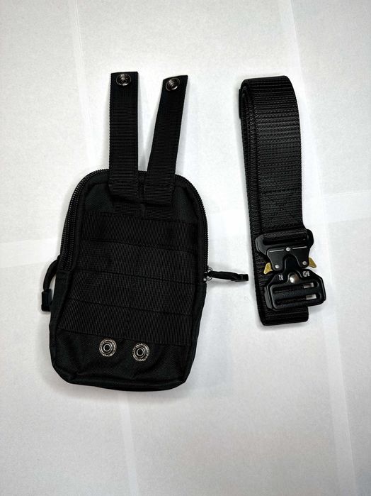 Zestaw Czarna Nerka + Czarny PAS Wojskowy Taktyczny