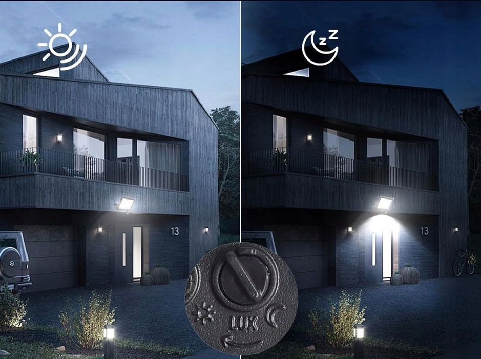 Halogen Led Z Czujnikiem Ruchu Naświetlacz 50w 4500k Zewnętrzny Ip65