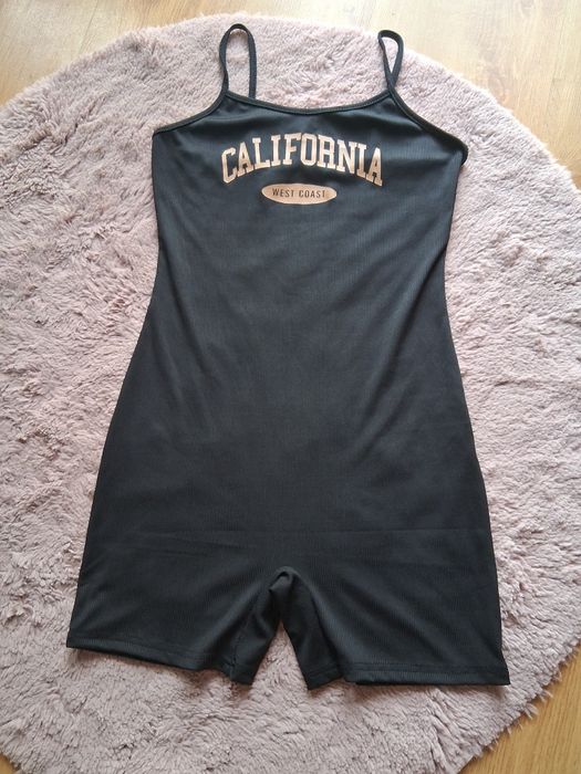 Kombinezon czarny , krótki sportowy codzienny casual style na ramiączkach elastyczny S/M