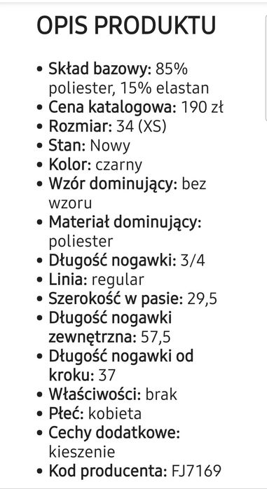 Adidas nowe z metką orginalne leginsy XS