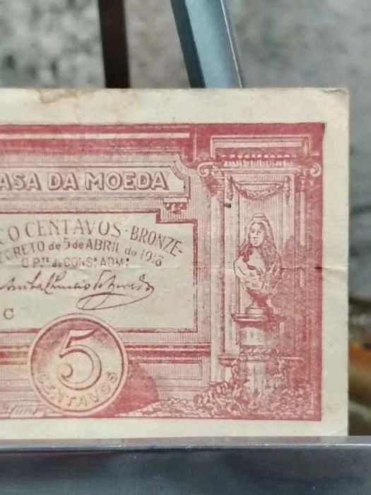 Nota Cédula Rara 5 Centavos Casa da Moeda Série GC - ENVIO GRATIS