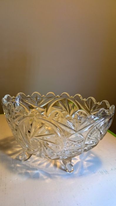 Duża kryształowa misa,żardiniera, lata 80 PRL