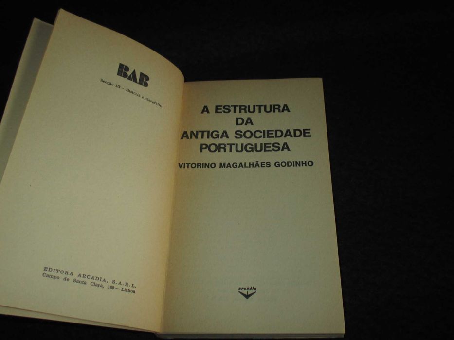 Livro A Estrutura na Antiga Sociedade Portuguesa Magalhães Godinho