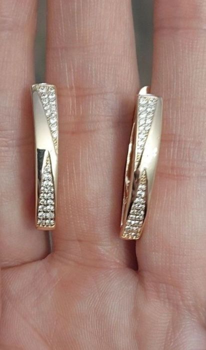 Kolczyki Różowe złoto 585