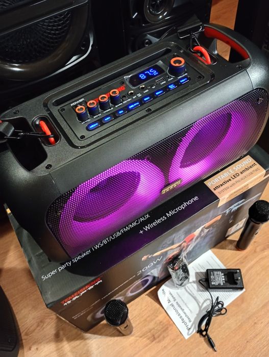 Караоке акустика Temeisheng-16(блютуз, microSD,USB,FM)ПультДУ, 2микроф