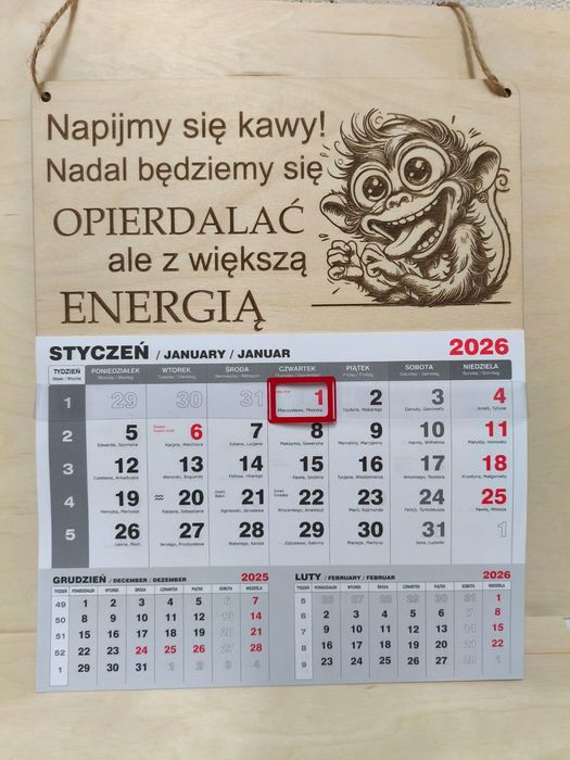 Kalendarz z grawerem