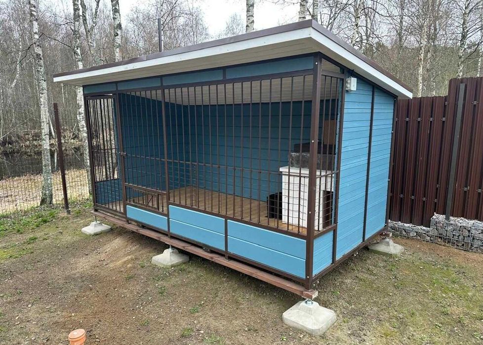Вольер для собак,будка кормушки освещение. Доставка и установка.