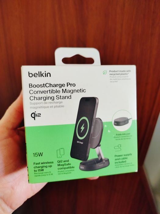 Бездротова зарядна станція Belkin BoostCharge Pro Magnetic Qi2 15 W