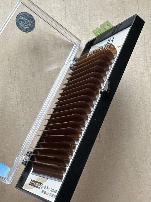 Вії для нарощування Premium Color i-Beauty коричневі CC 0.10
