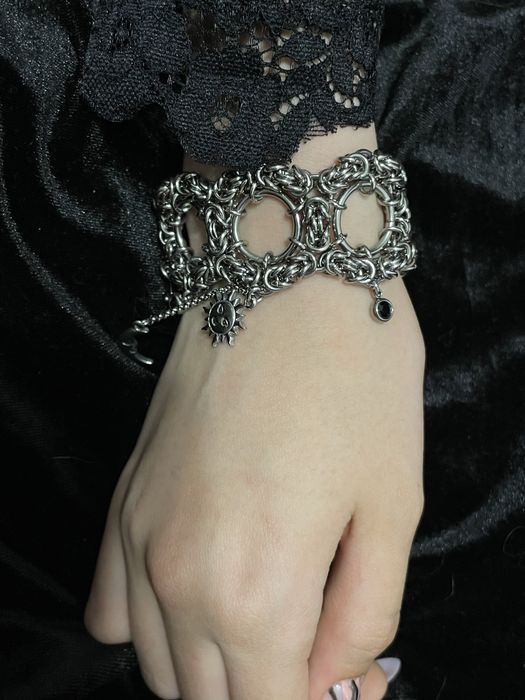 Nowa  bransoletka w stylu gotyckim wykonane techniką chainmaille,