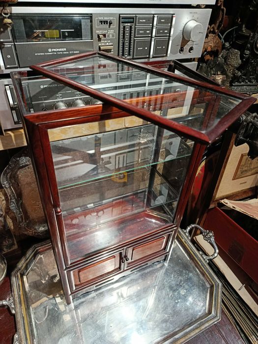 Armário Vitrine Miniatura Pau-Rosa 49cm