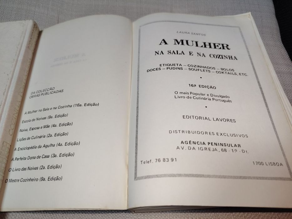 Livro de Culinária de Laura Santos A mulher na Sala e na cozinha