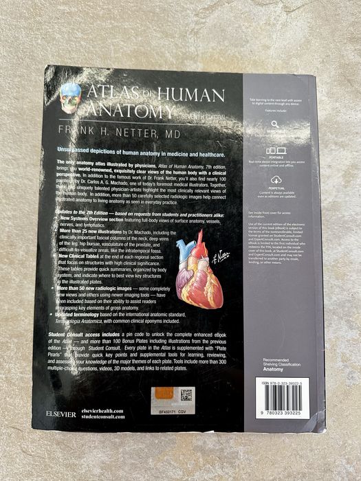 Livro Atlas of Human Anatomy (7ª Edição em Inglês) Frank H. Netter, MD