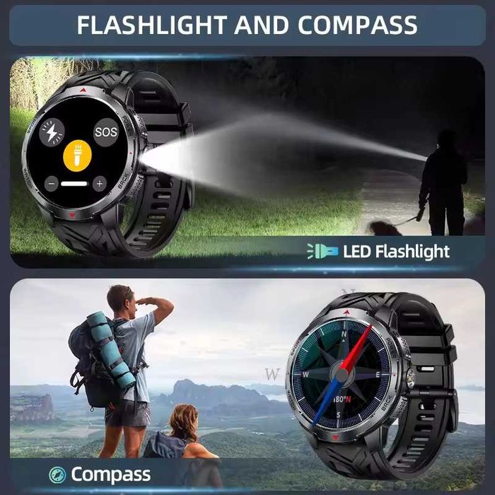 Смарт часы. VWAR KT88 MAX. NFC. Compass. 3D-меню.1100mAh. LED-фонарик.