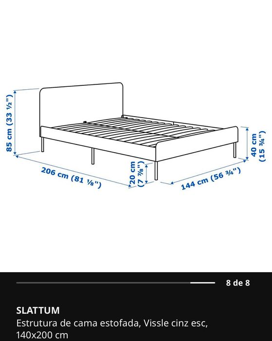 Cama de casal Ikea SLATTUM