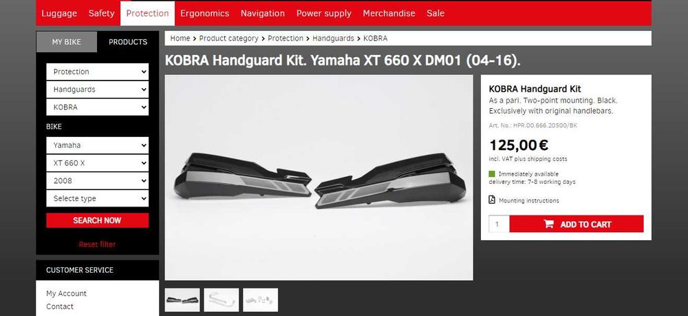 Barkbusters |SWmotech - Proteção de mãos XT 660 ano 2008 a 2015