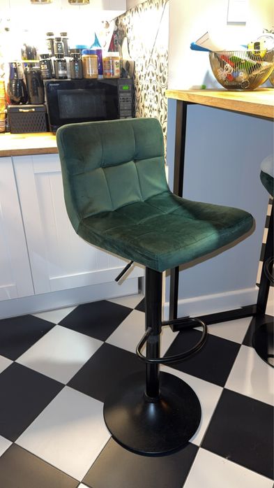 Hokery barowe zielone dwie sztuki