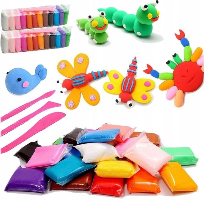 PIANKOLINA 24sztuki magiczna masa ciastolina plastelina +Niespodzianka