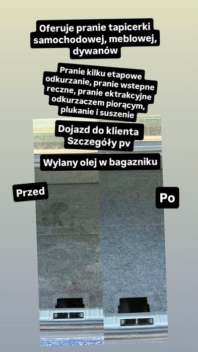 Pranie tapicerki meble, auta, dywany pranie ekstrakcyjne profesjonalne