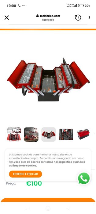 Mala de ferramentas metálica 85pcs FTools