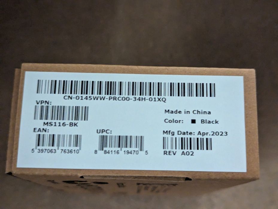 Rato DELL MS116 1000DPI - Ótico - Preto