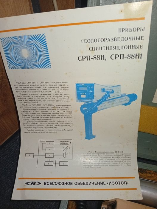 Геологоразведочный сцинтилляционный прибор СРП-88Н (радиометр-дозиметр)