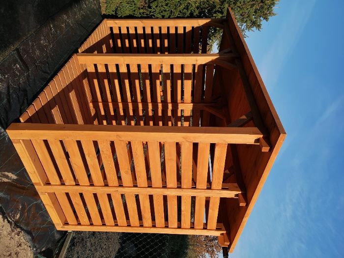 Drewutnia poszerzana 3,14 x 1,5m z dachem prostym jednospadowym