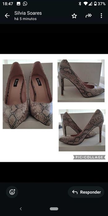 Sapatos salto alto padrão cobra