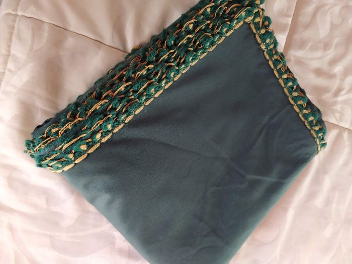 Natal - Toalha para mesa com debrum de cor "verde garrafa"