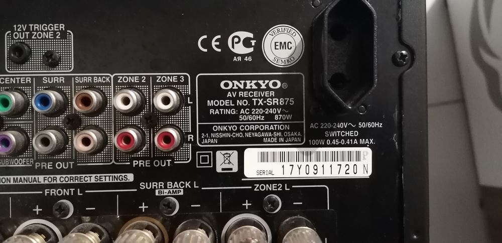 Onkyo TX- SR875 descodificador/amplificador [Para desocupar)