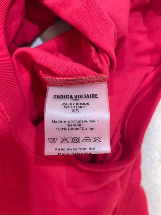 Zadig&Voltaire czerwone koszulka napis nadruk tshirt