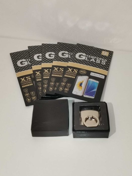 Uchwyt do telefonu RINGO/PopSocket + Szkło hartowane 9H x 5 sztuk