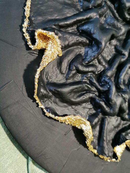 Інтер'єрна об'ємна картина Золото на чорному