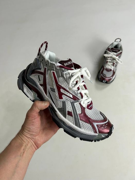 BALENCIAGA Runner кроссовки бордовые кеди кеды кросівки сірі 42 41 40