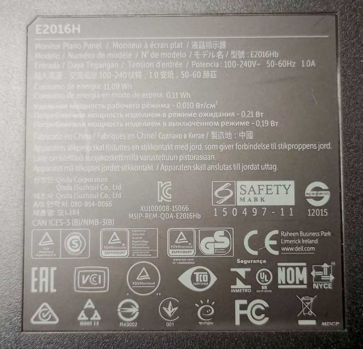 Monitor Dell E2016H to 19,5‑calowy model biurowy z matrycą TN