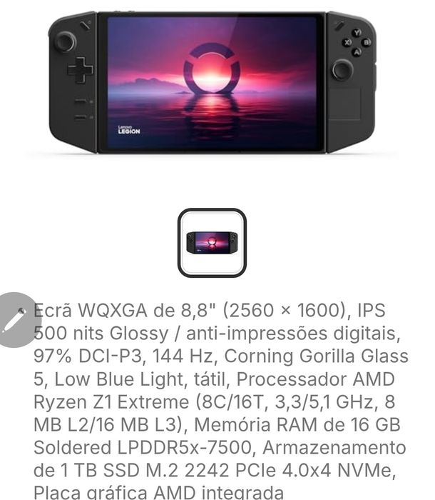 Consola Portátil LENOVO Legion Go 
-
.