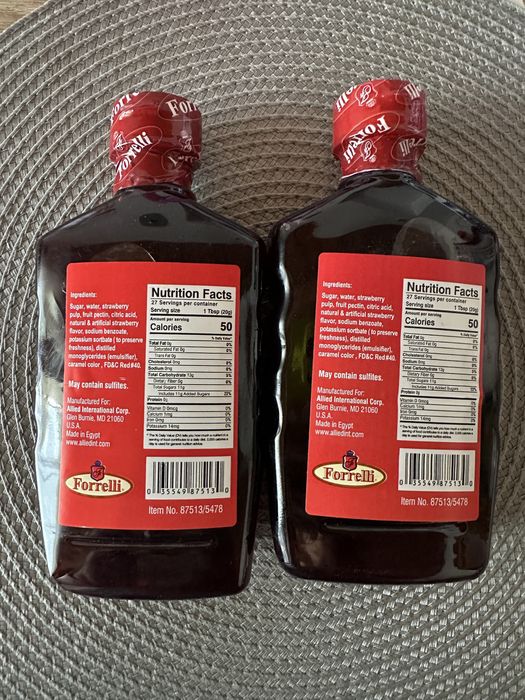 Forrelli syrop truskawkowy z USA 539 g