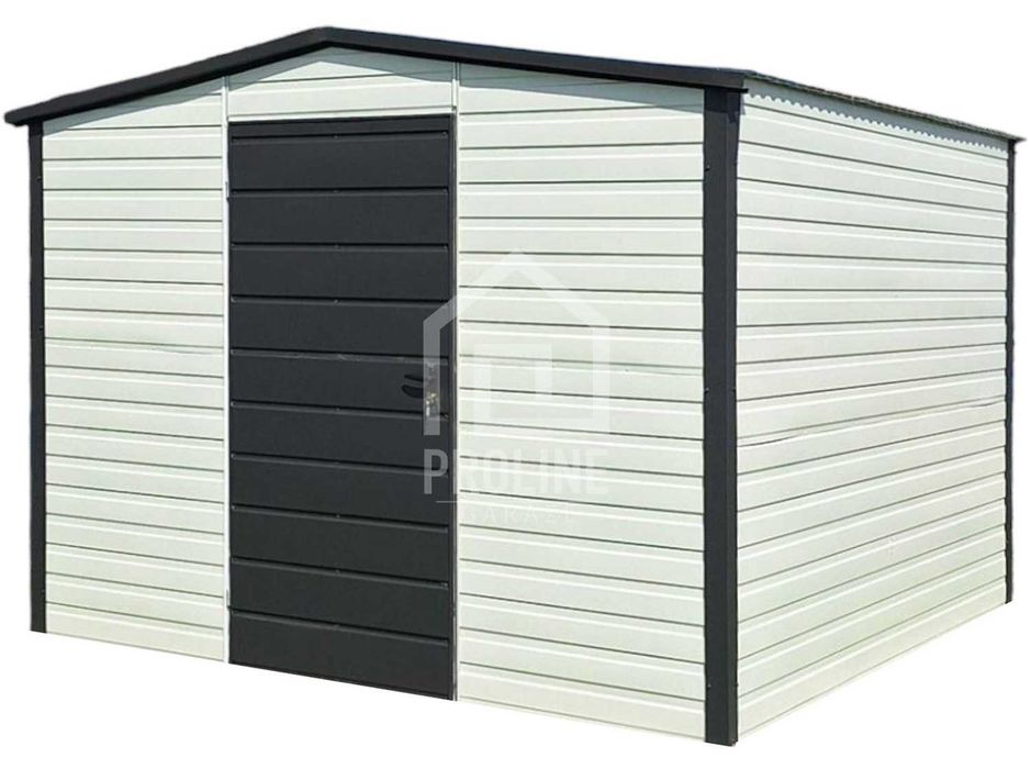 Schowek Domek ogrodowy 3x3m drzwi biały - dach dwuspadowy PLG195