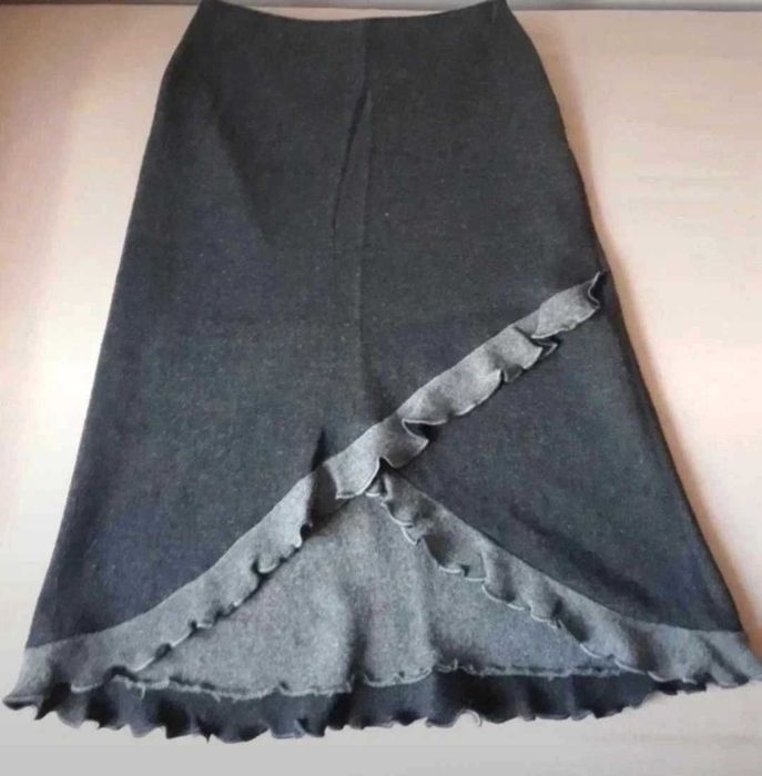 Wełniany Komplet Garsonka Aldona Sweter ze Spódnicą #wool, r.38/40