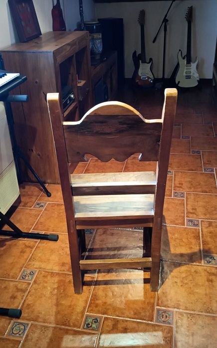 Cadeiras de Jantar Madeira Maciça de Castanho Velho