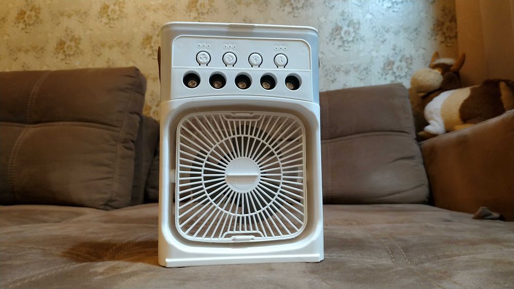 Вентилятор с увлажнением воздуха Air Cooler Fan USB LED и подсветкой