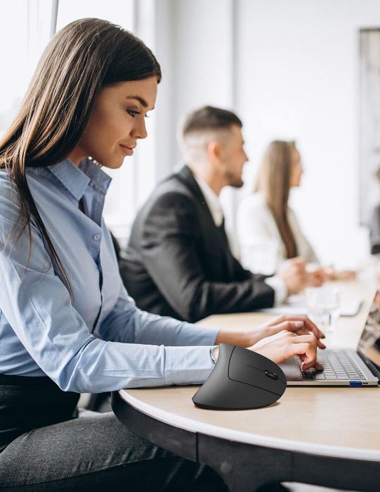 Ergonomiczna mysz pionowa TECKNET 2,4 G, cicha, 4800 dpi, 6 przycisków