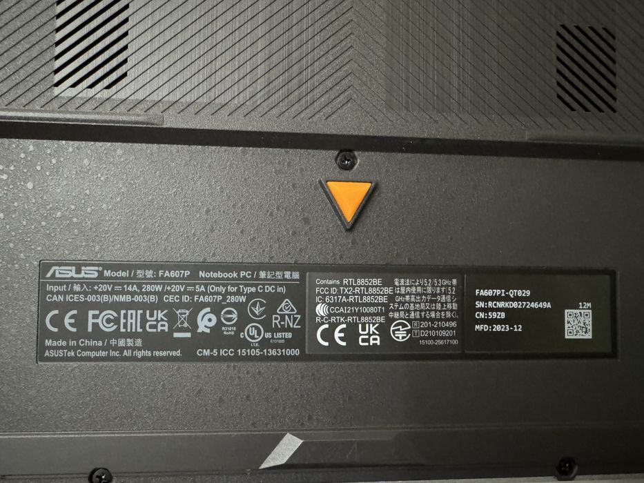 ASUS TUF GAMING A16 4070-2K/32-5200мгц/1Tb ssd/